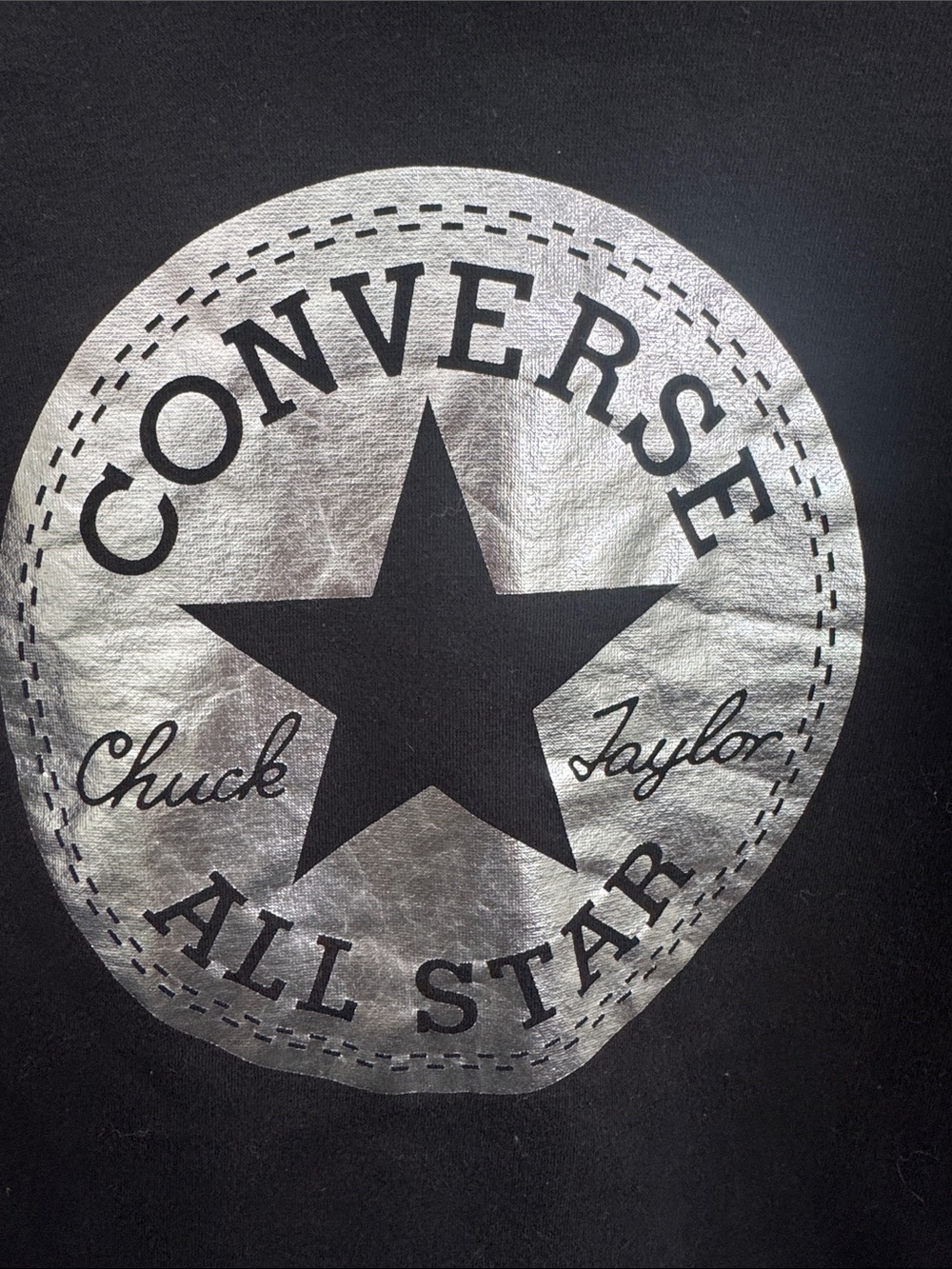 Converse Black Hoodie with Silver All Star Logo - Picture 2 of 5